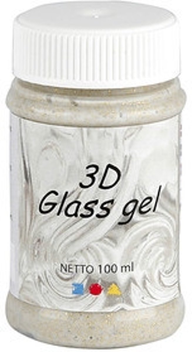 3D Glass Gel, goud, glitter effect, 100ml [HOB-31732]